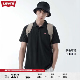 Levi's李维斯情侣同款短袖POLO衫休闲商务时尚轻薄舒适 黑色0005 L