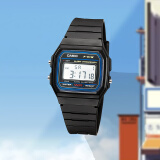 卡西欧（CASIO）手表男女经典复古学生儿童表F-91W-1DG 3DG 9DG/F-84W/F105电子表 F91W蓝边影视剧同款 【附加贴膜】