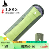 北极狼（BeiJiLang）睡袋成人户外旅行冬季四季保暖露营拼接双人隔脏棉睡袋1.8KG 军绿