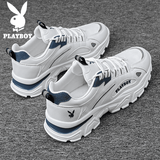 花花公子鞋子男款男鞋2025秋冬季新款棉鞋男士休闲网面运动老爹鞋板鞋男 白色 42