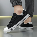 回力 经典系带百搭男女情侣款纯色低帮休闲帆布鞋 WXY709T 黑色 44