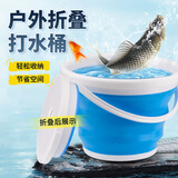 臻佑（Grsaed）折叠水桶家用车载户外钓鱼桶便携打水桶硅胶取水桶带盖5L 蓝色