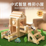 雷朗鲁班榫卯积木儿童小小建筑师盖房子拼搭游戏木质玩具专注力训练3-6岁生日礼物