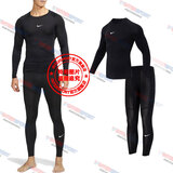 耐克（NIKE） 男装2025新款秋季跑步健身撸铁紧身衣长袖短袖T恤打底裤长裤短裤 健身训练紧身两件套 XL/180