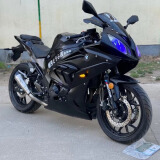 新款宝马款宝雕双R400CC双缸水冷小忍者跑车R1公路赛大排重机车 黑色 牌证齐全
