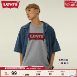 Levi's【全新升级】李维斯新版情侣同款短袖T恤logo印花 灰色0003 M