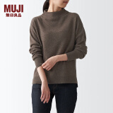 无印良品 MUJI 女式 牦牛绒混羊毛 高圆领毛衣女款春秋长袖针织衫BAC22A1A 深咖啡棕色 L (165/88A)