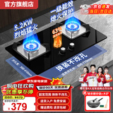 樱花雪燃气灶天然气灶厨卫双灶大火力家用灶 5.2kw大火力 台嵌两用厨房猛火灶具一级能效包安装 【节能旋火】防爆玻璃+纯铜火盖 熄火保护 (管道12T)天然气