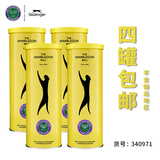史莱辛格（Slazenger）网球 施莱辛格温网比赛用球铁罐网球羊毛豹子球3颗装 340971/4罐