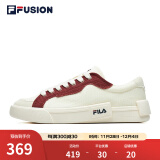 FILA FUSION斐乐女鞋帆布鞋女 低帮板鞋POP轻质帆布鞋休闲运动鞋女 奶白/烧砖红-GF 37.5