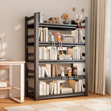 亿冠莱 简易书架可移动家用铁艺置物架落地储物收纳架图书馆书柜 加厚稳固耐用 四层100长35宽118高