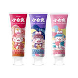 小白兔儿童牙膏2-6-12岁乳牙换牙期防蛀防龋齿草莓蓝药蜜桃柠檬 草莓+蓝莓+桃（含氟）