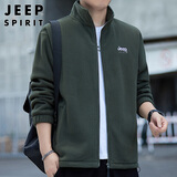 JEEP SPIRIT吉普外套男开衫卫衣男装春秋季男士休闲宽松潮流摇粒绒上衣服