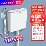 欧诺莎（Olsa） 家用蹲便器水箱可调10L大冲力冲水箱卫生间厕所马桶水箱 A3喷枪装：安装4件套+不锈钢喷枪