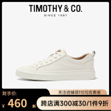 迪迈奇（TIMOTHY&CO.）秋季运动头层牛皮小白鞋男士商务休闲板鞋百搭轻便男鞋 TMS21053 米白色 40 （建议拍小一码）