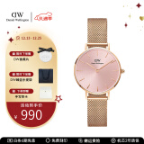 丹尼尔惠灵顿（DanielWellington）dw手表女 简约时尚欧美腕表石英女士手表 生日礼物送女友 28mm女表-粉盘玫瑰金钢带/DW368