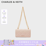 CHARLES&KEITH质感菱格链条小方钱包女包包女包生日礼物七夕礼物CK6-10680924 Light Pink浅粉色 XS