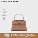 CHARLES&KEITH鳄鱼纹凯莉包手提斜挎包婚包包女包中秋生日礼物CK2-50270880-1 BLUSH浅红色 S