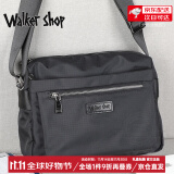 Walker Shop斜挎包男士单肩包【尼龙牛津布】大容量横款男包商务通勤出差背包 大号 可装A4纸【32*9*23CM】 黑色