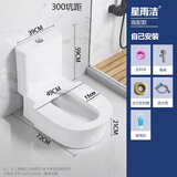 星雨洁 台式蹲便器 坐便器马桶改蹲坑免砌台安装陶瓷水箱一体防臭大便器 300坑距存水弯款高配（自己安装）