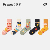 PRIMEET派米袜子女中筒袜日系秋冬可爱图案复古潮原创街头韩版棉长袜