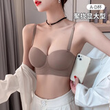 多情猫半杯内衣女小胸聚拢收副乳防下垂无钢圈无痕性感文胸罩套装2026年 （热销）岩咖色【单件】 M （34/75AB杯/90-105斤）【厚1.8cm】