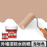 帝致外墙漆防水防晒油漆室外耐久卫生间墙面乳胶漆阳台漆彩色外墙涂料 浅咖色(耐候型) 1.5L