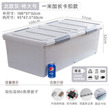 友耐（YOUNAL）床底收纳箱 床下整理储物箱 家用大衣服被子收纳扁平带滑轮不落灰 北欧灰170L【100*51*32】