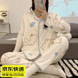 晴碧琳月子服 产妇哺乳睡衣孕妇产后女士春夏款家居服套装可外穿开衫 可爱兔丨长袖长裤 XXL丨参考体重135-150斤