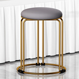 依恋达家用凳子吃饭圆凳子酒店餐厅小椅凳可摞放套凳金属板凳简约铁凳子 灰色皮革【单把装】