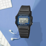 卡西欧（CASIO）手表男女经典复古学生儿童表F-91W-1DG 3DG 9DG/F-84W/F105电子表 F105W全屏夜光 【附加贴膜】