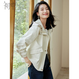 初申春秋短外套女连帽设计感双袋盖宽松休闲百搭工装外套S143U2014