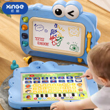 欣格儿童画板磁性婴幼儿早教学习机字母英文数字音乐有声点读机可擦写画画玩具2-3岁宝宝涂鸦板生日礼物蓝色