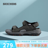 斯凯奇（Skechers）凉鞋休闲户外鞋简约舒适露趾沙滩鞋 204105 炭灰色/CHAR 41 