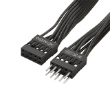 尘土ATX前置音频线 电脑主板前置音频延长线 USB 2.0延长 9针 公对母连接 黑排线 HD AUDIO 9PIN连接线 ATX前置音频连接线 20CM