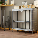 碧桃园衣柜简易加粗全钢架免安装折叠布衣柜加厚布艺加固挂衣收纳衣橱 110CM格调