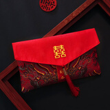 庆喜良缘结婚喜字大红包万元订婚改口费随份子大号婚礼缎面红包袋 1个装