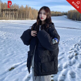 皮尔卡丹（pierre cardin）高端轻奢棉服外套女冬季派克服2023韩版外套面包服 黑色 XL 建议125-140斤