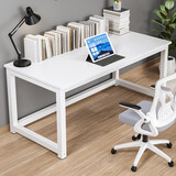 雅美乐大桌子电脑桌工作台居家家用简约成人学生书桌学习桌1.4米白色