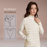 箐盁2024新款轻薄款羽绒马甲女羽绒内胆可内穿可外穿  V圆领随意切换 米白色（马甲） L