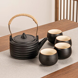 祥业围炉煮茶壶茶炉家用室内烤火炉套装烤奶茶罐罐壶养生煮茶器电陶炉 素净品茗杯4杯+高山提梁壶600ml