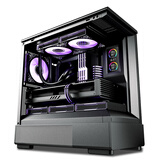 爱国者（aigo）星璨岚 小岚屏显版黑色 台式电脑主机箱 垂直风道风冷/M-ATX主板/240水冷/270°海景房/5090显卡