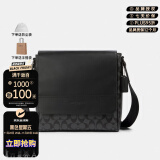 蔻驰（COACH）奢侈品男士中号印花翻盖单肩斜挎包商务公文包573品牌授权直供