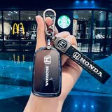 S.CHUANG适用本田钥匙套十代半雅阁思域英诗派XRV缤智CRV冠道皓影飞度车扣 D款渐变【星空灰】圆标手绳扣