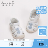 戴维贝拉（DAVE＆BELLA）儿童凉鞋女童夏季宝宝鞋子婴儿幼儿学步鞋小孩女孩幼童小童沙滩鞋 白色（奶白） 18（鞋内长12.7cm）