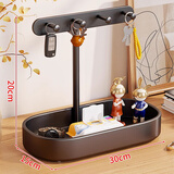 玄关摆件北欧轻奢钥匙架收纳客厅桌面装饰品家居入户门创意置物架 北欧经典款【磨砂黑】精致碳钢