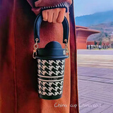 私家良品小香风保温杯女款2025新款高颜值教师节礼物高档实用精致纪念意义 千鸟格黑 460ml （316无缝内胆）