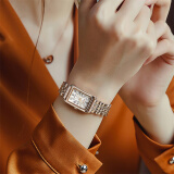 聚利时（Julius）手表女韩风轻奢风复古小方表学生钢带石英女士手表玫瑰金JA-1252B
