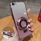 妙之选iphone6手机壳苹果6s保护6plus硅胶套6splus全包i6防摔6p透明ip6软壳6sp男女六puls带支架感送钢化 【闪粉-玫瑰金】透明电镀送全屏钢膜+支架 iPhone 6 plus