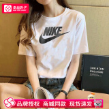 耐克（NIKE）女装短袖男装 夏季新款运动服跑步透气休闲宽松上衣女T恤休闲短袖 黑色大勾/全棉材质/正常版型 M (170/88A)